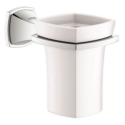 Grohe 40626000- Grandera Ceramic Tumbler with Holder, Chrome