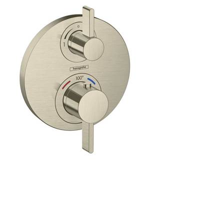 Hansgrohe 15758821- Round Thermostatic Trim With Volume Control And Diverter