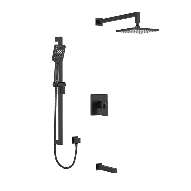 Riobel Kubik  3-Way System with Hand Shower Rail, Shower Head and Tub Spout