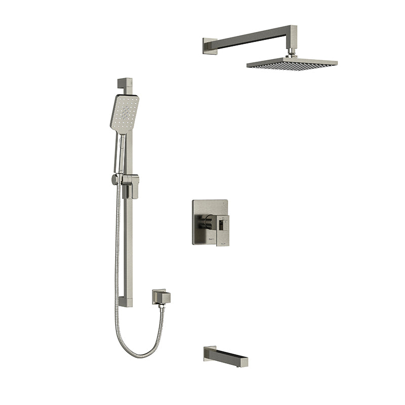 Riobel Kubik  3-Way System with Hand Shower Rail, Shower Head and Tub Spout