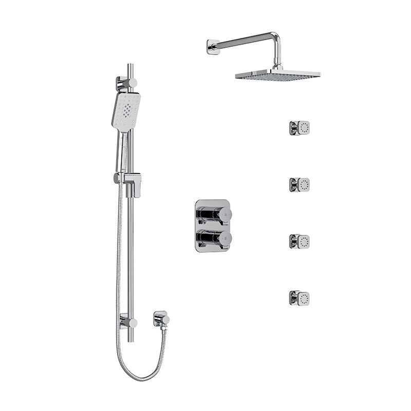 Riobel Fresk  System with Hand Shower Rail, 4 Body Jets and Shower Head
