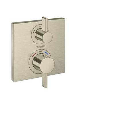 Hansgrohe 15714821- Square Thermostatic Trim With Volume Control And Diverter