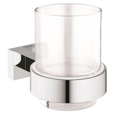 Grohe 40755001- Essentials Cube Glass Cup with Holder