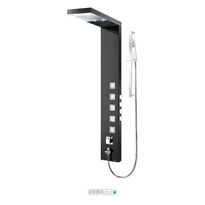 Tenzo TZST- Shower Col. Stain. Steel [Sh. Head Led Waterfall 5 Jets Hand Shower] Thermo./Vol. Ctrl Valve